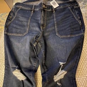 Plus Size Perfect Boyfriend Ankle Vintage Stretch Mid-Rise Jean